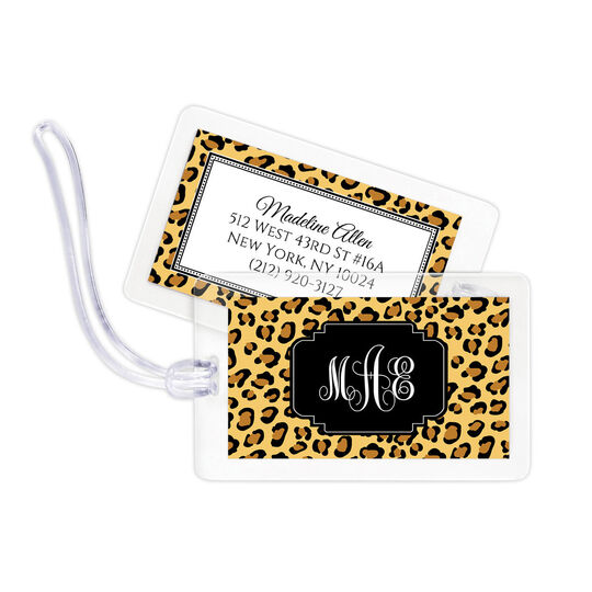 Black Leopard Luggage Tags